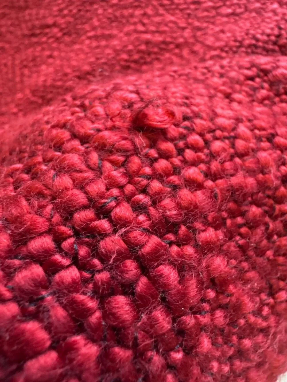 Pottery Barn Chunky Knit Throw Blanket Fringe Red Fall Christmas Holiday Cozy